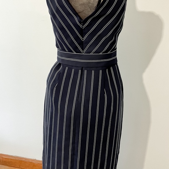 Antonio Melani Navy Midi Dress w/ White Stripes 8 - Picture 2 of 4